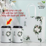 Hộp đựng trà hũ đựng trà lon đựng trà bằng giấy cứng bồi giấy bạc cao cấp chống ẩm tuyệt đối 100% -