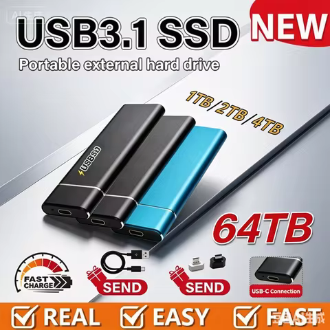 Substantial Capacity 4TB Type-C Portable External SSD 12TB 30TB Low Power Energy Saving For Laptops 