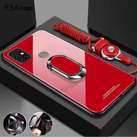 For Oneplus 8 Pro Case Magnet Ring Holder Stand Tempered Glass Phone Case For One Plus Nord 8T 8 7 P