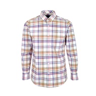 Hybrid Mens Shirt Long Sleeve ไฮบริด เสื้อเชิ๊ตแขนยาวผู้ชาย สีครีม-ส้ม(Cream-Orange)MSL-470-CR-OR