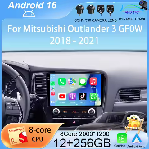 Android 16 Carplay Car Radio For Mitsubishi Outlander 3 GF0W 2018-2021 2din Multimidia Video Player 