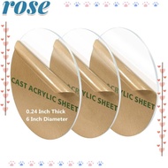 ROSE 3pcs Lembaran Akrilik Tebal 0.24inch Untuk Papan Akrilik Bening