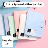 2-in-1 Clipboard with Expanding File Bag Long/A4 File Folder Clipboard 8 layers Folder Organizer
