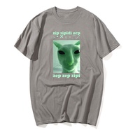 🤞GOOD THINGS🤞 Funny Alien Cat Dank Meme T Shirt for Men Women Brainrot T-shirt Stupid Cringe Tshirt 