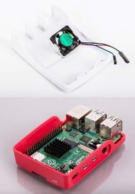 Raspberry Pi 4 原廠紅白外殼 + Case Fan 外殼風扇模組
