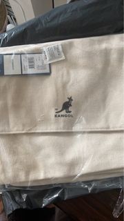 Kangol 郵差包 帆布包 側背包 斜背包 白色 可調背帶