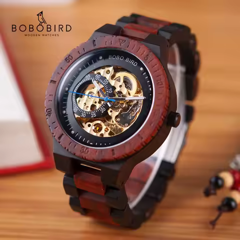 BOBO BIRD Men's Automatic Watches Self-wind Mechanical Watch Hollowed Support Customized Drop Shippi