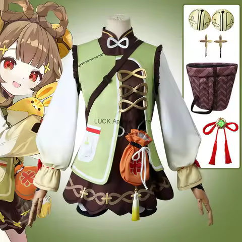 Game Genshin Impact Cosplay Costume Female Yaoyao Cosplay Women's Yaoyao Game Clothes Backpack Anima
