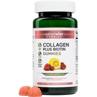 NatureWise Collagen Gummies - Hydrolyzed Collagen Gummies - Type 1 & 3 Peptides for Women + Biotin, 