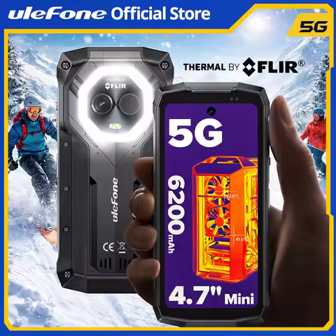Ulefone Armor Mini 20T Pro 5G 4.7" Display Rugged Phone LED Light Android 14 Smartphone 6200mAh 16GB
