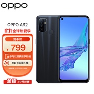 OPPO A32 90Hz灵点屏 5000mAh超大电池 长续航 18W极速快充 全面屏拍照视频手机 4GB+64GB 琉璃黑