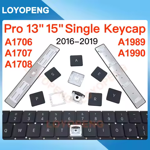 Replacement Keycap Single Key or Hinge 2016-2019 For MacBook Pro Retina 13" 15" A1706 A1707 A1708 A1