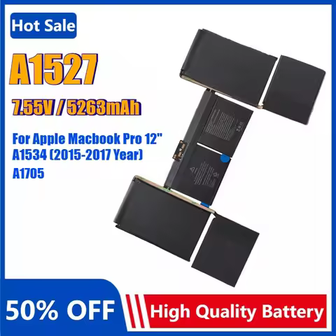 A1527 A1705 Lapotp Battery for Apple Macbook Pro 12" A1534 (2015-2017 Year) MF865 EMC2746 EMC 3099 M