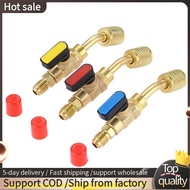 Angled Compact Ball Valve 1/4 Inch SAE, Air Conditioning Refrigerant R410A R134A Shut Valve,3PCS R41