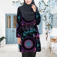 Baju Raya 2024 Viral Baju Lengan Panjang Perempuan Jersey Muslimah Baju Muslimah Long Sleeve T Shirt Women Baju Jersey Muslimah Dress