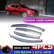 Car Windows Visor for Mazda 3 Mazda3 Anxella BM BN 2014~2018 Hatchback Deflector Awnings Sun Rain Ey