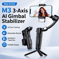 M3 3-Axis Smartphone Gimbal Stabilizer, AI Face Tracking Handheld Phone Stabilizer with Detachable R