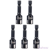 Hi 5Pcs Universal Impact Socket for 6 35mm Hexagonal Shank Tool Ratchet Wrench Socket Wrench Adapter