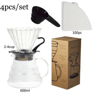 Household All in One Pour Over Barista Coffee Server Dripper Paper Filters Set Maker coffee accessor