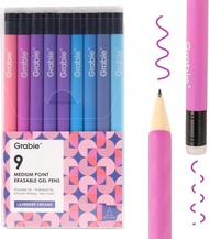 Grabie Erasable Gel Pens 9 Colors Erasable Pens Make Mistakes Disappear Colored Pens Assorted Color 