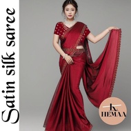 Satin Silk Modern Saree | Saree With Belt | Saree India