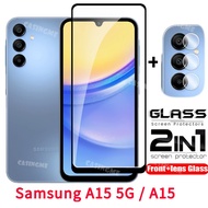 Samsung A15 2023 2in1 Screen Protector Film For Samsung Galaxy A15 A55 A35 A25 25A 15A SamsungA15 4G