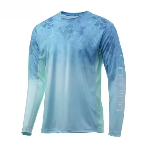 Autumn Blue FishingShirt Outdoors Men Women 3d T Shirts O-neck Tops Running Protection T-Shirts Spor