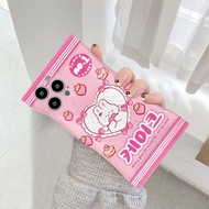 เคสถุงขนมสกรีนลาย กันเลนส์กล้อง บิดงอได้สำหรับ 7p/8p xr 11 11promax 12 12pro 12promax 13 13promax 14