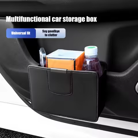 Car Leather Trash Can Door Hanging Storage Box For Hongqi HS5 H5 H9 E-QH5 HS7 E-HS9 H7 E-HS3 E-QM5 H