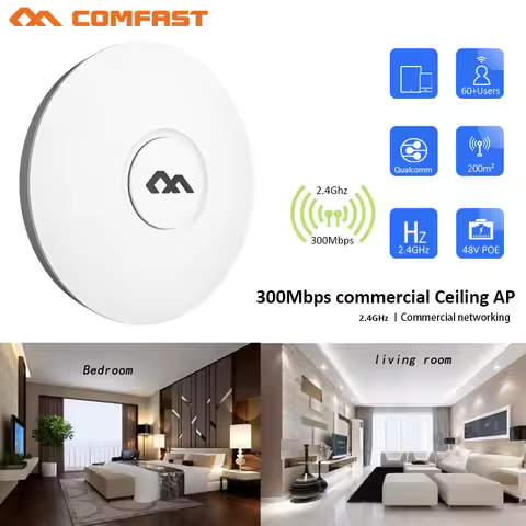 COMFAST CF-E320V2 300M WiFi Ceiling Wireless AP 802.11b/g/n QCA9533 Enterprise Wifi System AP 48V PO