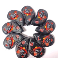 Golf Iron Cover, Club Cap Cover, Golf Lucky Cat Embroidered Iron Cover, 9 Pieces/set Waterproof Club