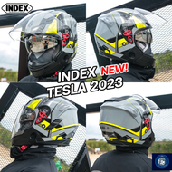 หมวกกันน็อค INDEX รุ่น Tesla-BT 2023 ถอดคางได้ 3 สีมาใหม่!!!! รองรับติดตั้ง Bluetooth ราคาสุดคุ้ม หมวกกันน็อครุ่นสุดฮิต