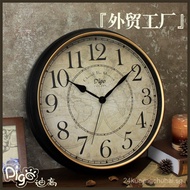 Factory Direct Sales World Map Retro Wall Clock Creative Living Room Clock Decorative Clock Hot Sale
