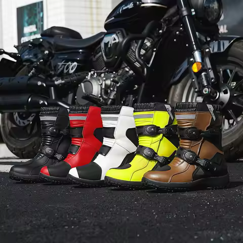 Men Motocross Boots Adventure Low Boots for ADV Riders Sport Touring Motorcycle Boots Waterproof Rid