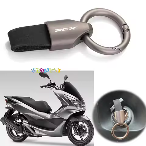 For HONDA PCX 125 PCX125 PCX 150 PCX160 160 Luxury Leather Keychain Key Rings Motorcycle Accessories