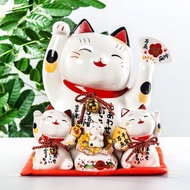日本藥師窯招財貓擺件開業特大號店鋪收銀台招財貓存錢儲蓄罐鎮店