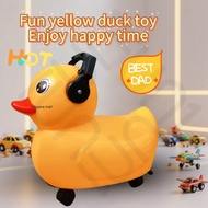 Cute Duck Kiddie Toon Ride On Car Kids Toys With Music For Toddler 4 Wheels Baby Toy Car Swing Car