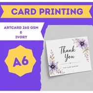 Thank you card Printing / A6 card Printing / artcard printing / wedding card printing
