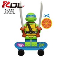 【台中老頑童玩具屋】K2130 袋裝積木人偶 忍者龜系列 卡通版 李奧納多 忍者神龜