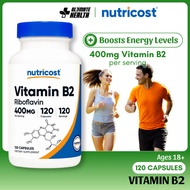 Nutricost, Vitamin B2 400mg, Boost Energy & Red Blood Cell Production, 120 Capsules
