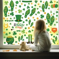 2025 Irish St. Parrick Four-Leaf Clover Shopping Mall Shop Floor Layout Decoration Floor Footprints 