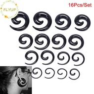 FLYUP 16Pcs/Set Spiral Taper Flesh Tunnel Ear Stretcher Expander Stretching Plug Snail VN