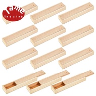 12Piece Unfinished Wood Box with Sliding Lid Small Wood Box Case Container Gift Jewelry Box 9 X 2.2 
