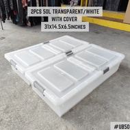Underbed Storage Box 50L/80L | Low Profile Plastic Organizer with Locking Lid