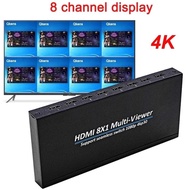 4K 8x1 HDMI Multiviewer 1080p 4 6 8 Quad Screen Multi Viewer 8 Channel Video Image Display on 1 TV M