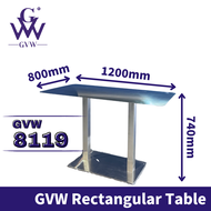 GVW【Rectangle Table】Meja Stainless Steel Working Table Meja Dapur Dining Table Set Meja Makan Stainl