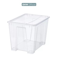 SWITZERLAND Storage box with lid, transparent 39x28x28 cm/ 22 l SA1635