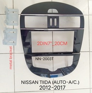 หน้ากากวิทยุ NISSAN TIIDA (Auto AC.) ปี 2012-2016 สำหรับเปลี่ยนเครื่องเล่นทั่วไป แบบ 2DIN7"หรือ 2DIN7"_18CM. หรือ จอ Android7"