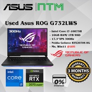 #1695 Used Asus ROG G732LWS Gaming Laptop Intel Core i7-10875H 16GB 1TB SSD 17.3" 300Hz FHD Nvidia R