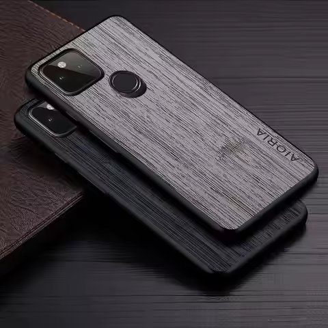 Case for Google Pixel 5A 5 4A 5G 4 4 XL funda bamboo wood pattern Leather cover Luxury coque for goo